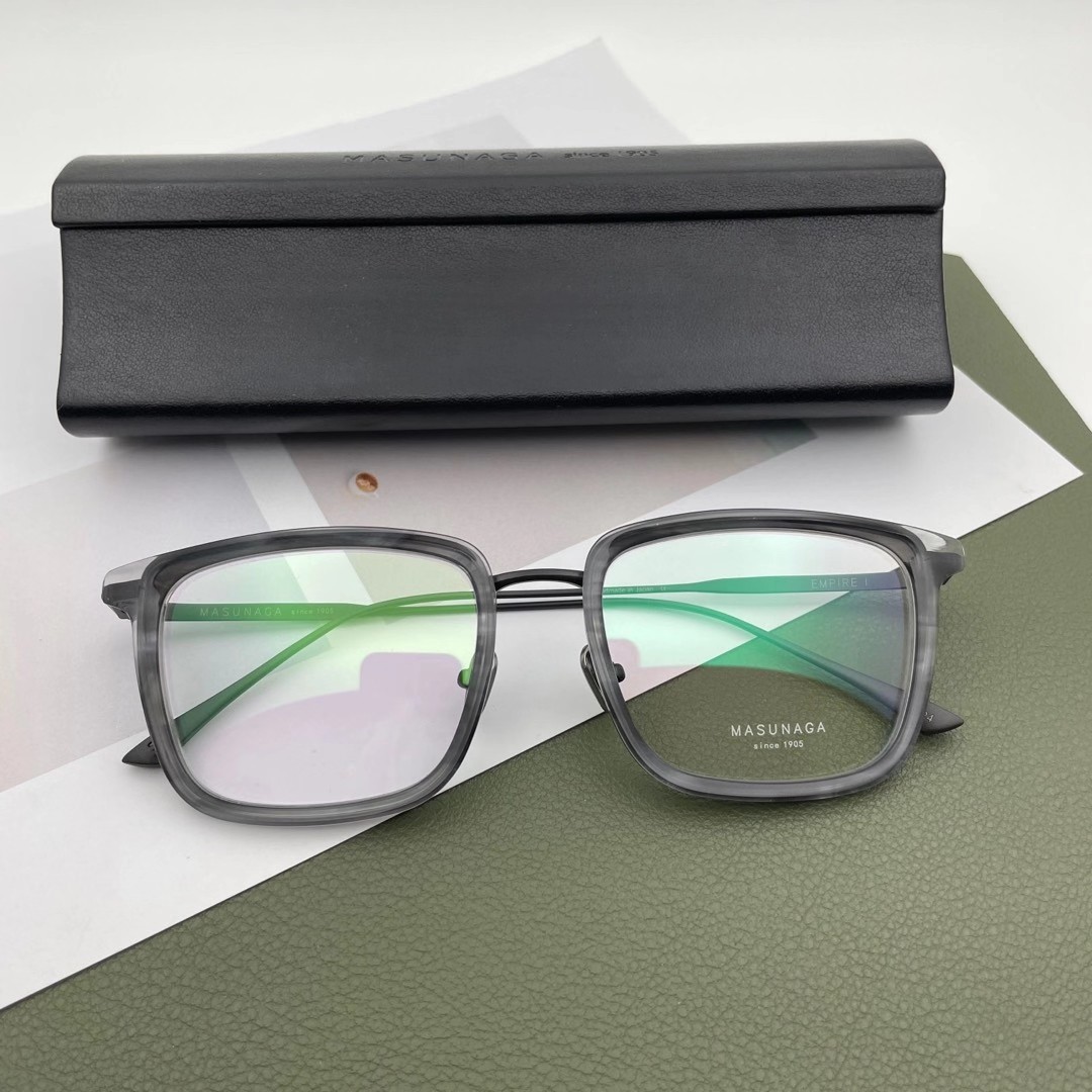 增永眼镜empire日系商务纯钛大方方框近视眼镜框眼镜架