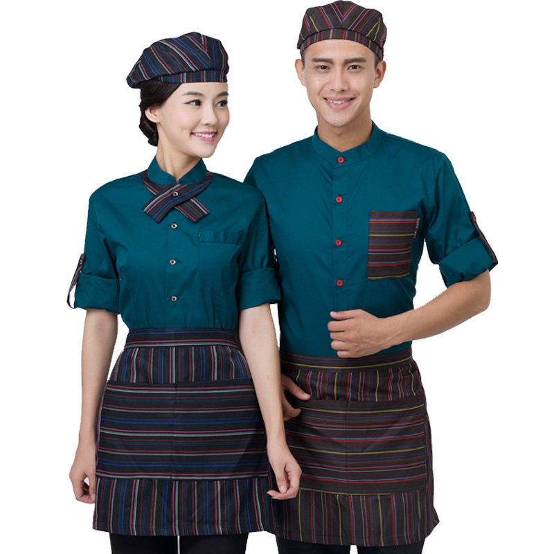 酒店前厅工作服长袖咖啡西餐厅快餐店餐饮火锅饭店服务员套装男女