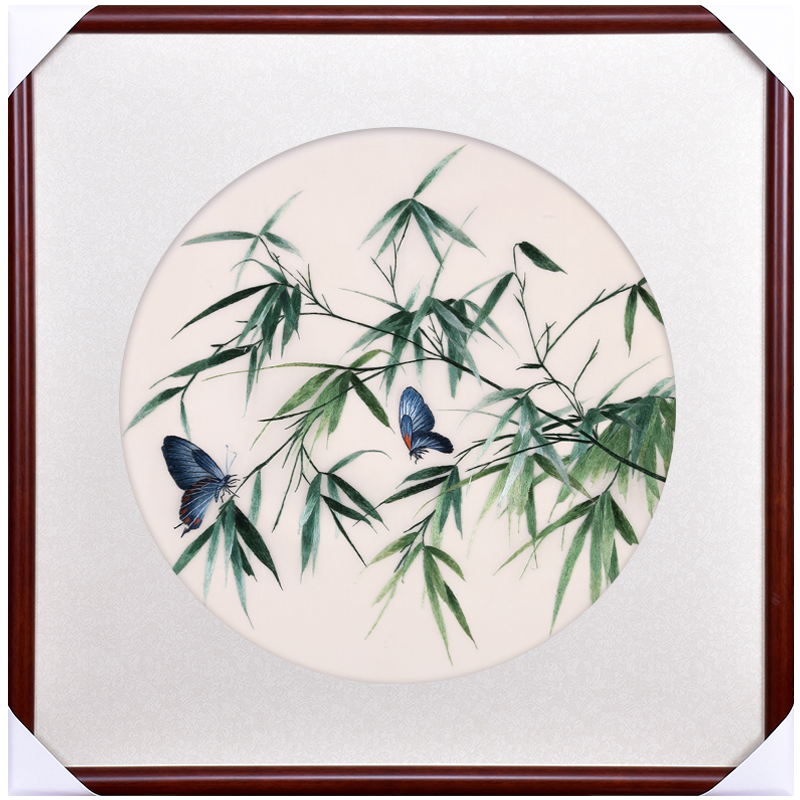 苏绣成品挂画竹子纯手工刺绣客厅卧室玄关沙发背景墙装饰壁画苏州