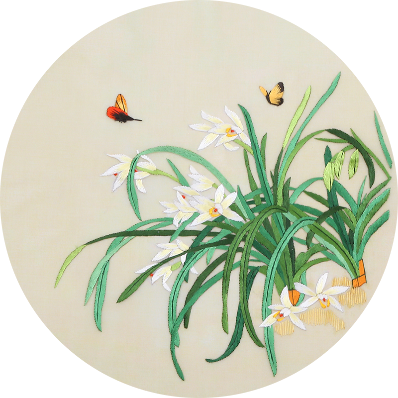 苏绣初学蝴蝶兰花针迹入门简约刺绣包初学材料苏绣