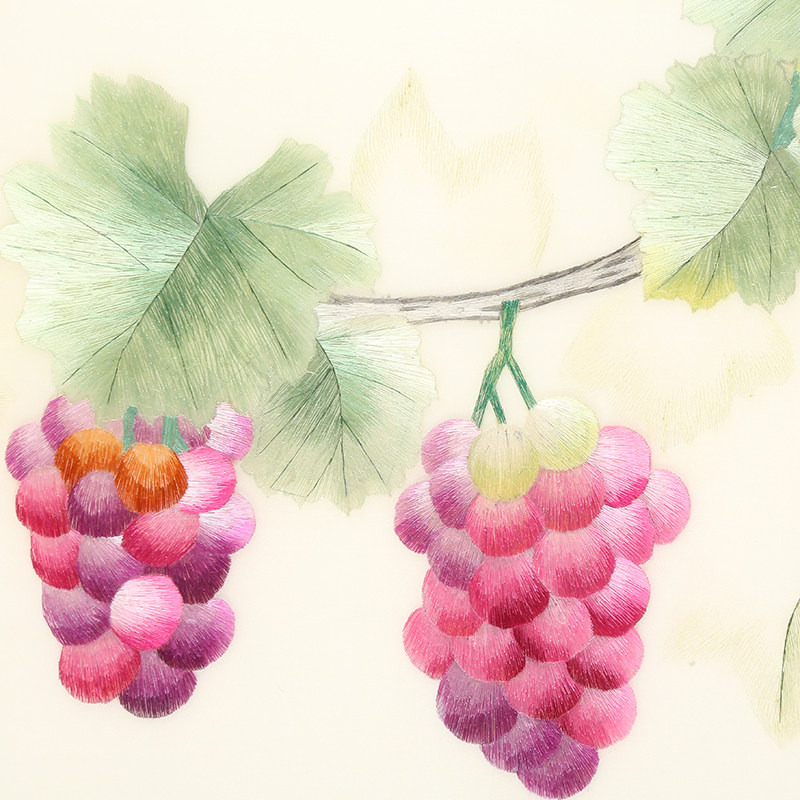 苏绣成品挂画横款手工刺绣葡萄客厅餐厅卧室苏绣