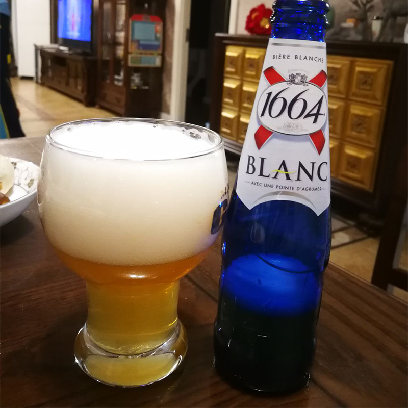 1664啤酒原装进口克伦凯旋原味白啤酒小蓝瓶啤酒