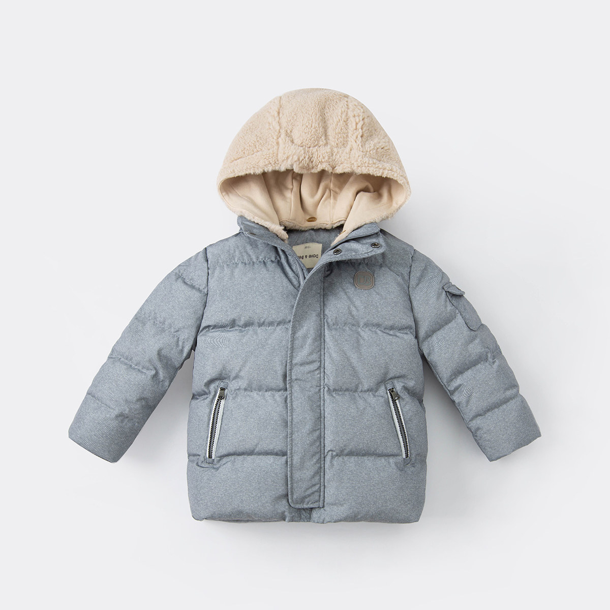 戴维贝拉童装男童羽绒服冬装新款中大洋气连帽休闲羽绒服