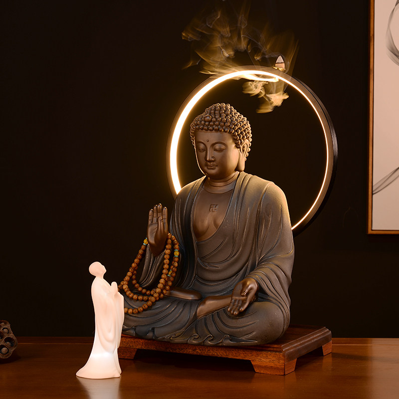 中式大号陶瓷大日如来如来佛佛像阿弥陀佛禅意摆件摆件
