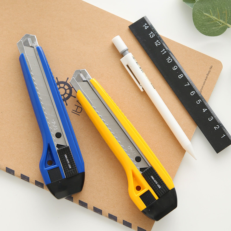 纸刀得力2041大号美工刀工具推拉自锁功能介刀美工刀