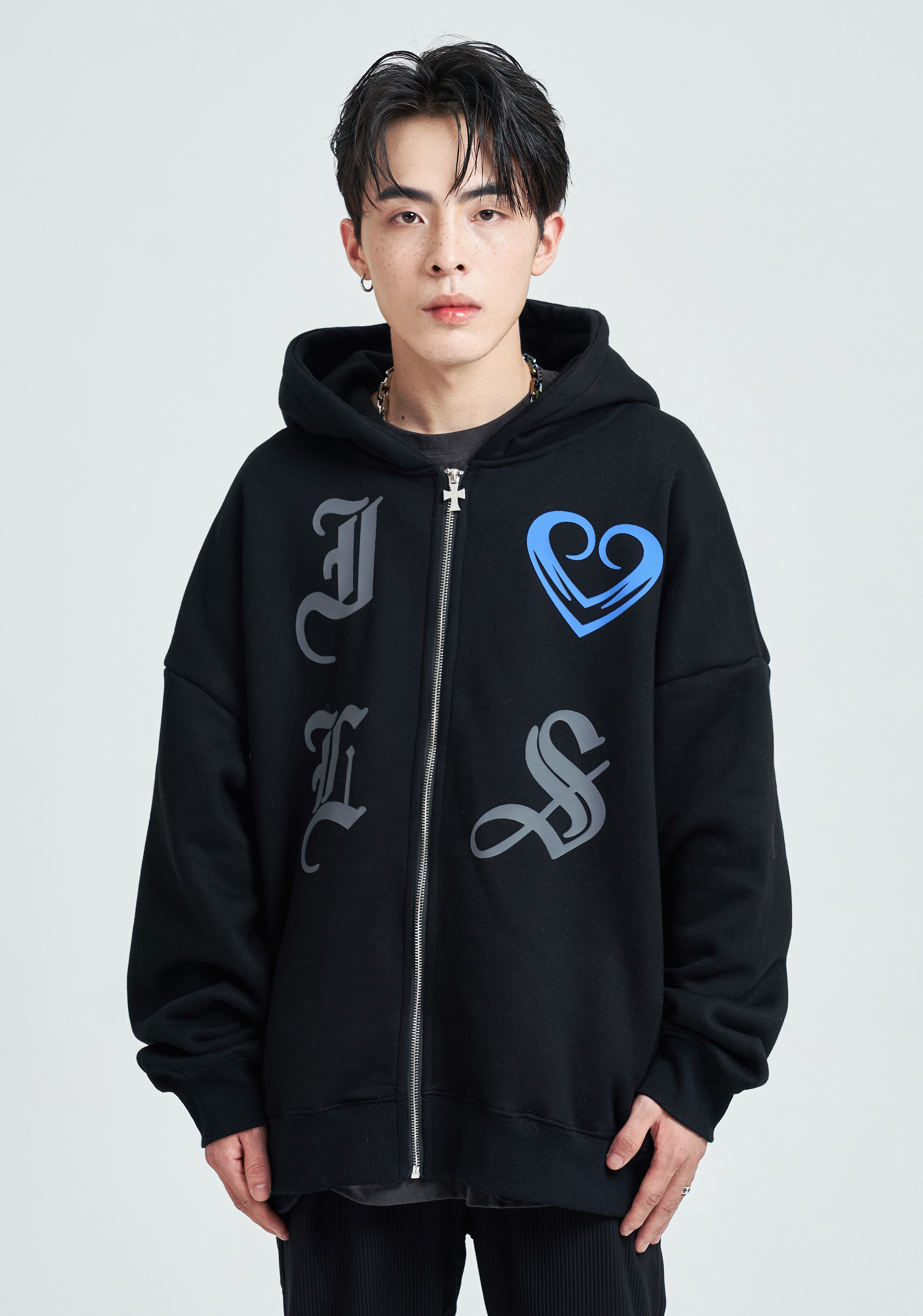 男女redeemer新品哥特字母爱心开衫外套小众夹克夹克