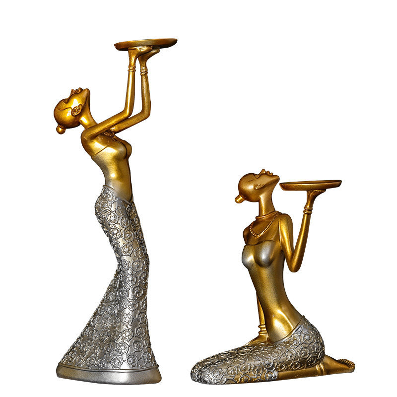 创意复古人物欧式烛台烛杯家居客厅烛台