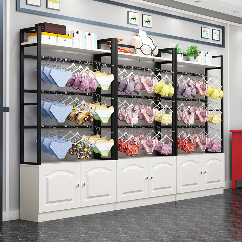 内衣展示架靠墙文胸内裤铁艺服装店货架女士内衣中岛饰品架