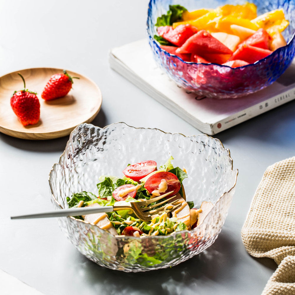 北欧式ins风玻璃碗大号家用餐具创意水果盘沙拉碗甜品碗_碗_餐饮具