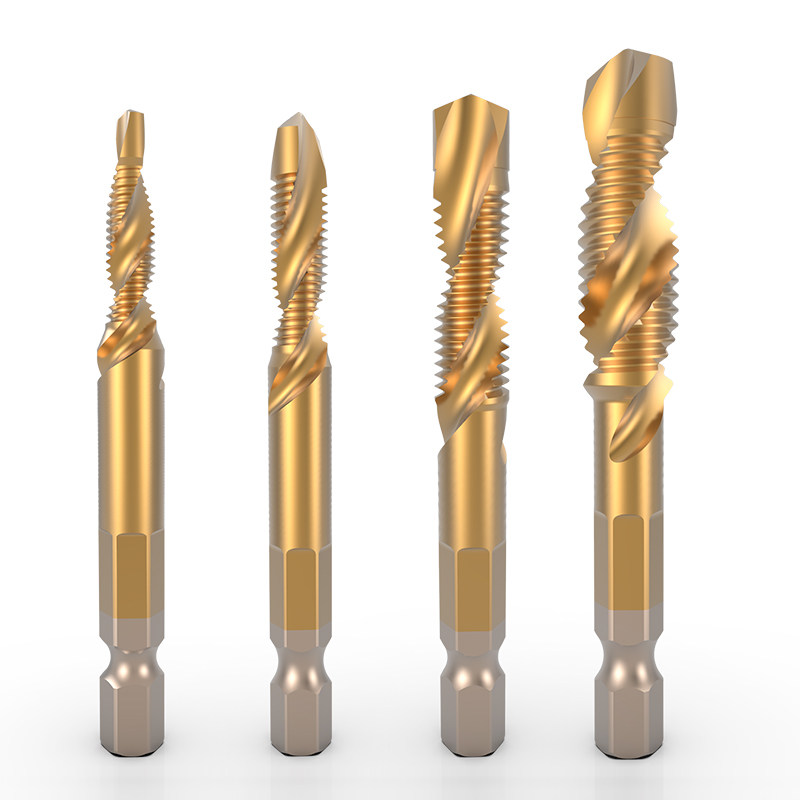 六角柄钻头攻一体丝锥钻头开孔攻牙攻丝倒角机用复合丝锥丝攻m6/8