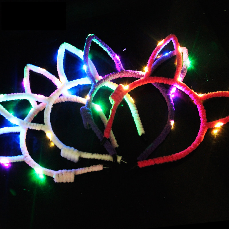 抖音发卡网红发光头饰爱心五角星头箍发亮发箍荧光棒