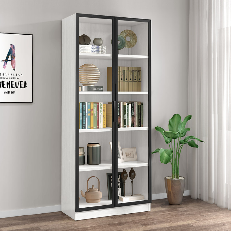 轻奢置物柜现代简约展示柜玻璃门餐厅书房北欧书架组合书柜