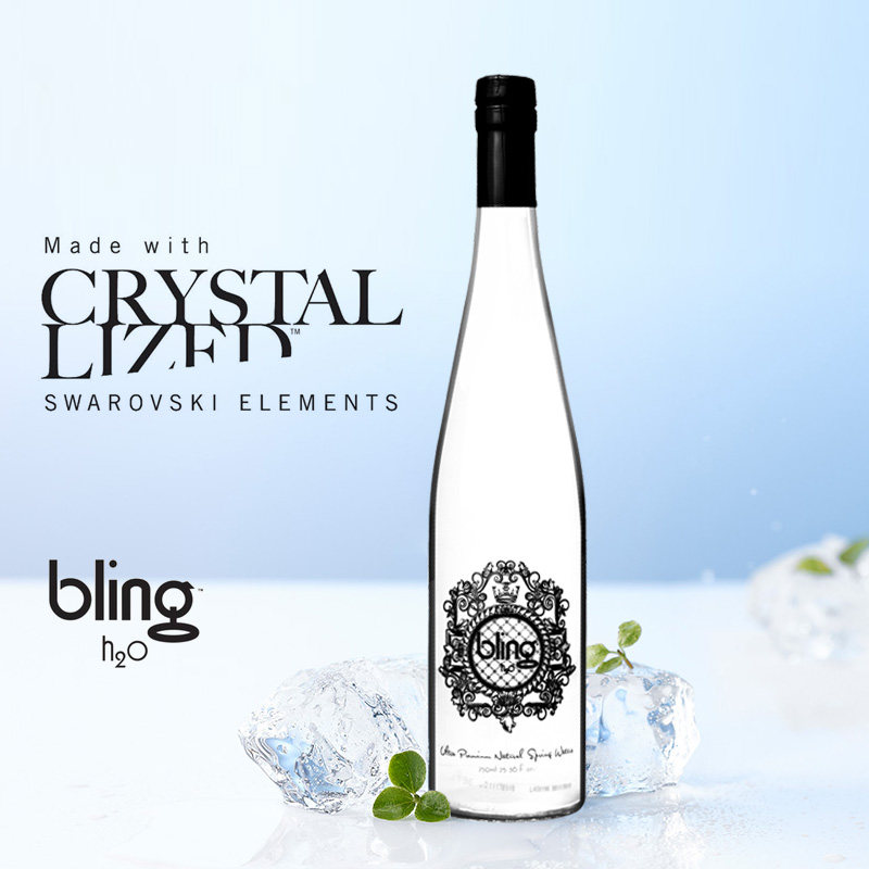 bling h2o天然矿泉水玻璃瓶美国原瓶进口750ml*1瓶 高端经典款