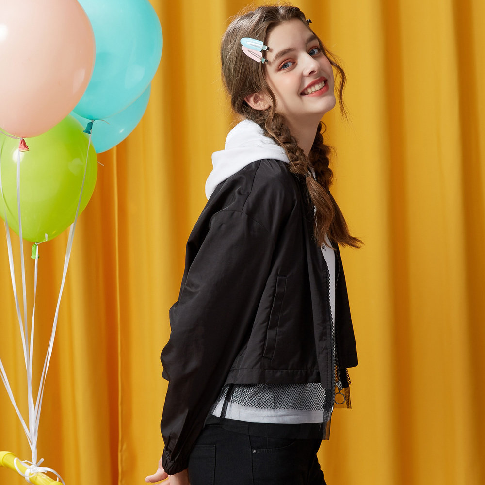 美特斯邦威棒球外套女生2020秋季韩版潮运动上衣百搭短外套