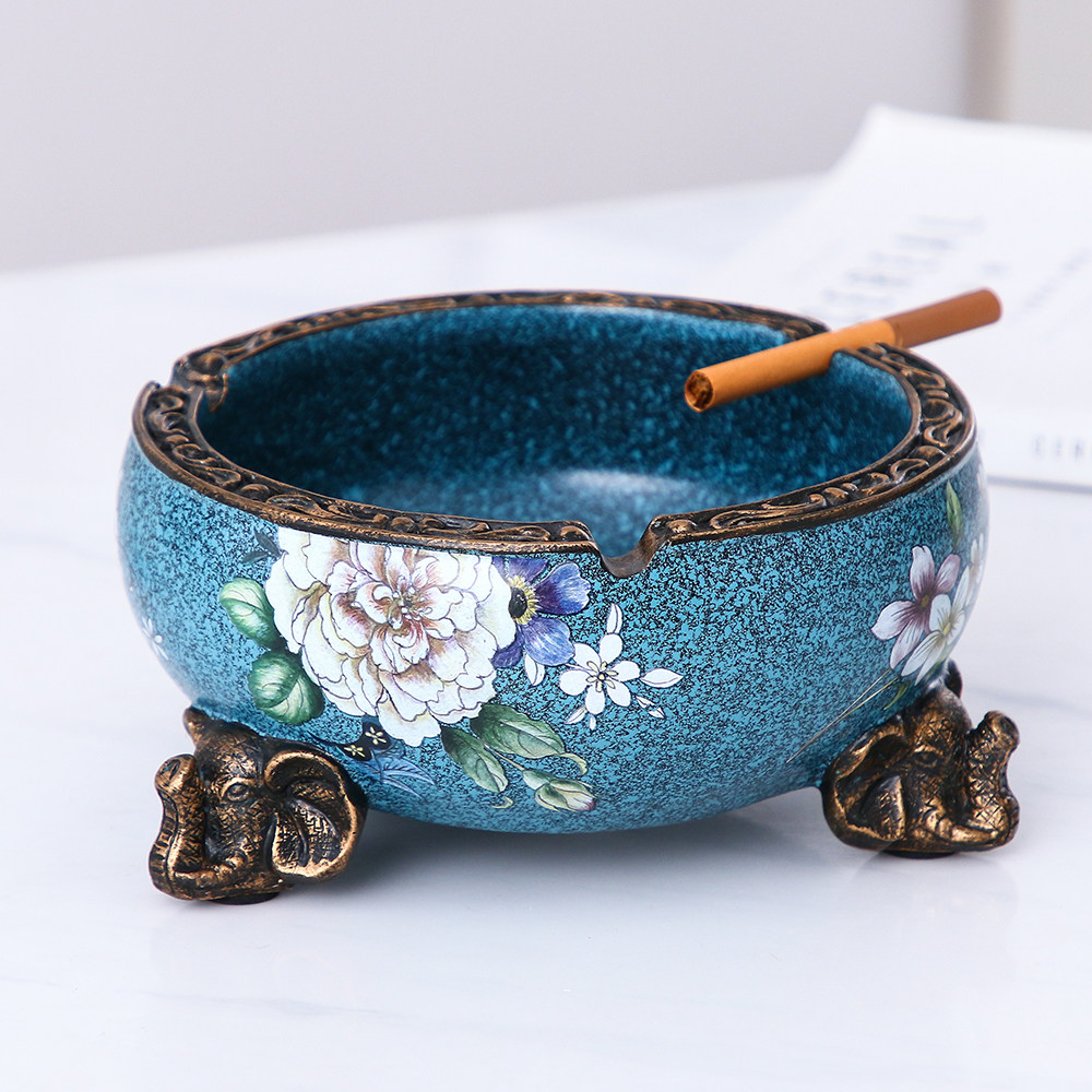 新中式烟灰缸装饰酒店摆件桌面客厅家用工艺磨砂装饰烟灰缸