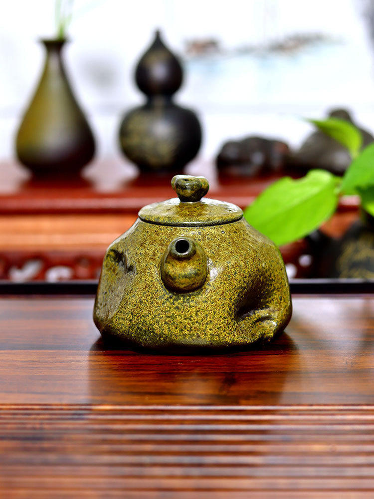 茶壶坭兴陶柴烧茶茶具精品柴窑裸烧手工中式茶壶