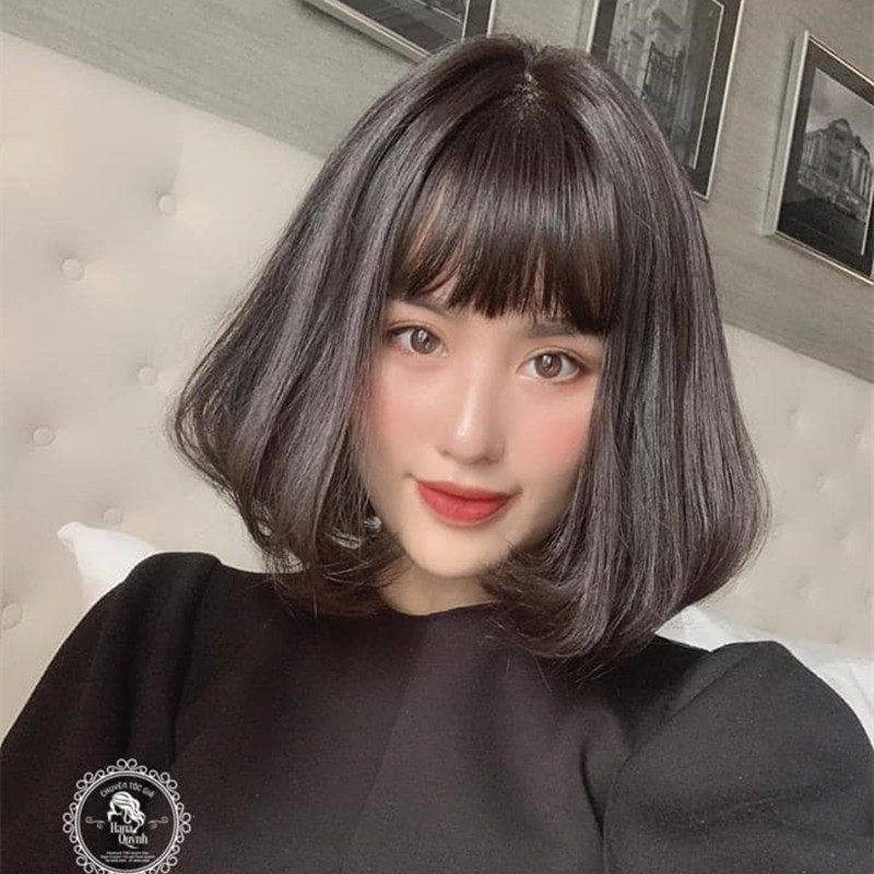 假发短发韩国波波圆脸修脸帅气头套式带空气整顶假发