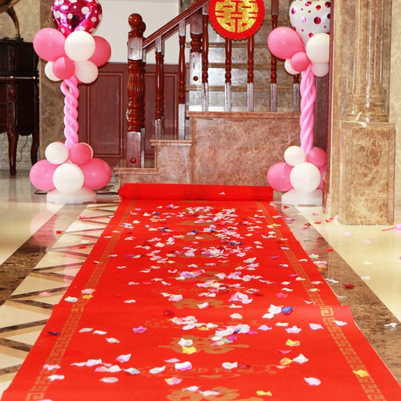 结婚红地毯拾锦婚庆婚礼活动庆典新人一次性无纺布喜字