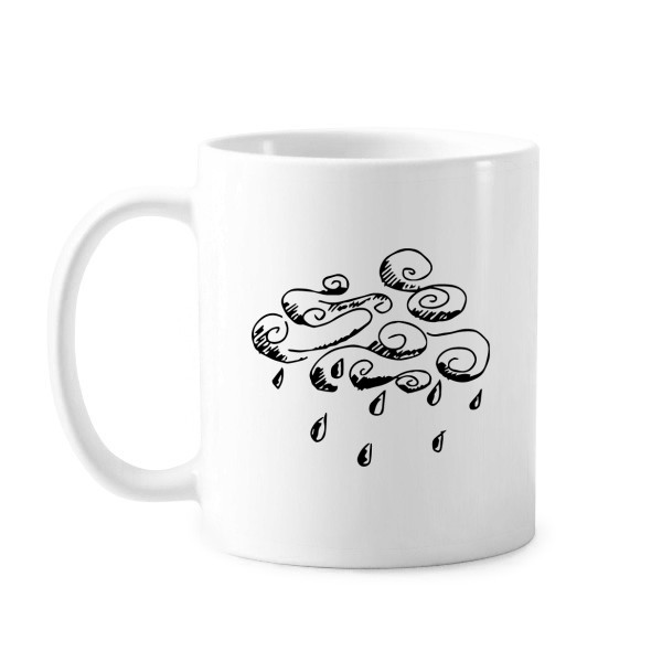 天气手绘线条插画纹样陶瓷杯子白色马克杯牛马克杯