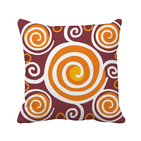 螺旋花纹墨西哥玛雅手绘方形抱枕沙发靠垫双面动漫毛绒