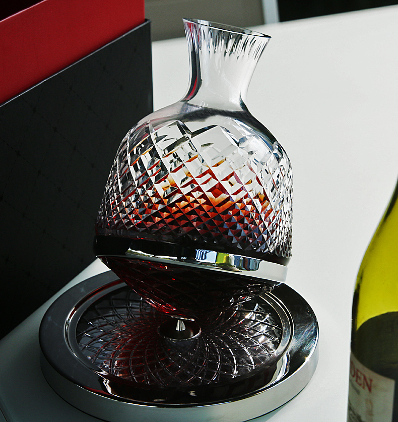 法国路易斯同款水晶玻璃不倒翁陀螺旋转红酒快速醒酒器