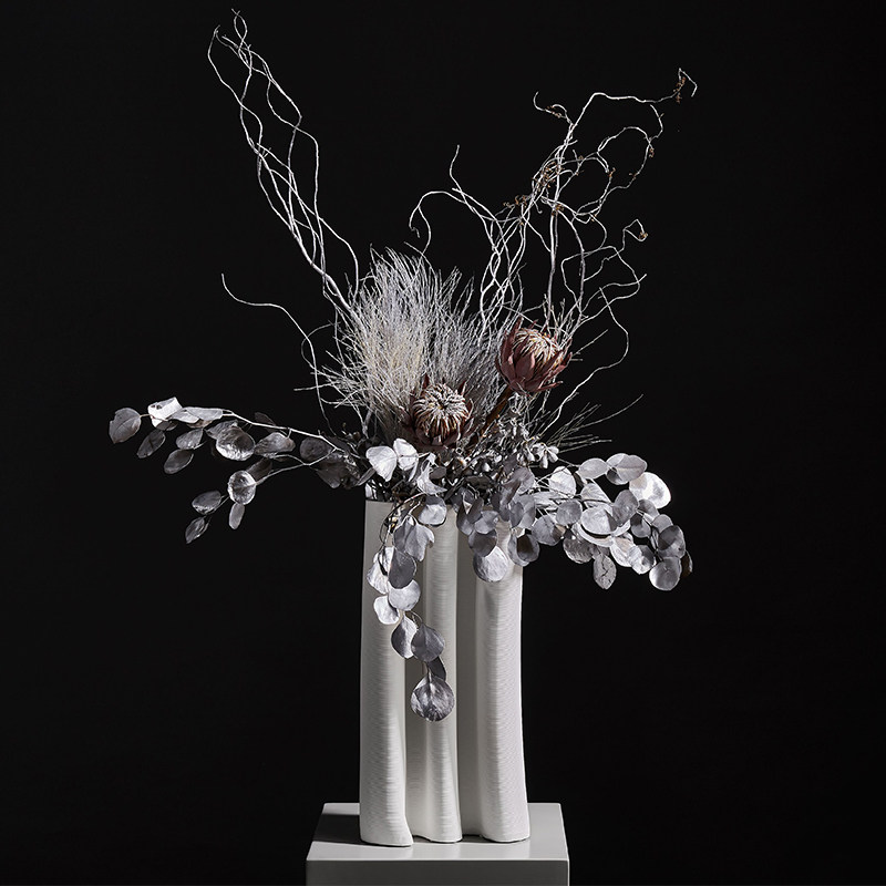 银色邸高花艺套餐苹果叶子永生花花束龙柳高级花艺套餐