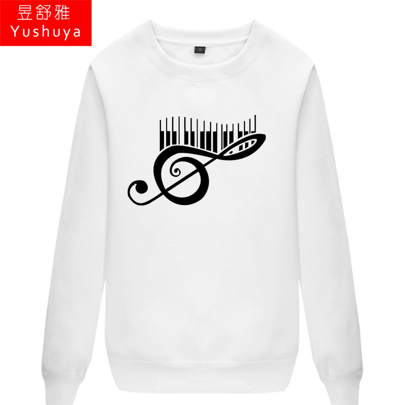 黑白衣服长袖套头秋装春秋音乐白钢个性女学生卫衣