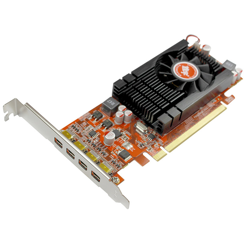 旌宇四联多屏显卡hd764mdp1gd5minidp接口炒股显卡