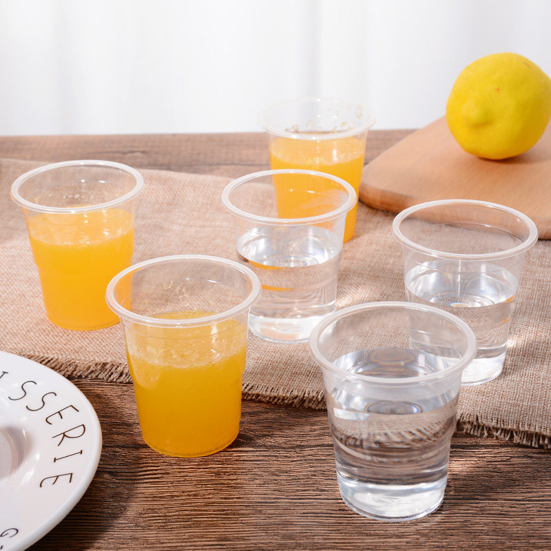 塑料一次性杯子家用加厚商用硬杯航空杯水水杯塑杯