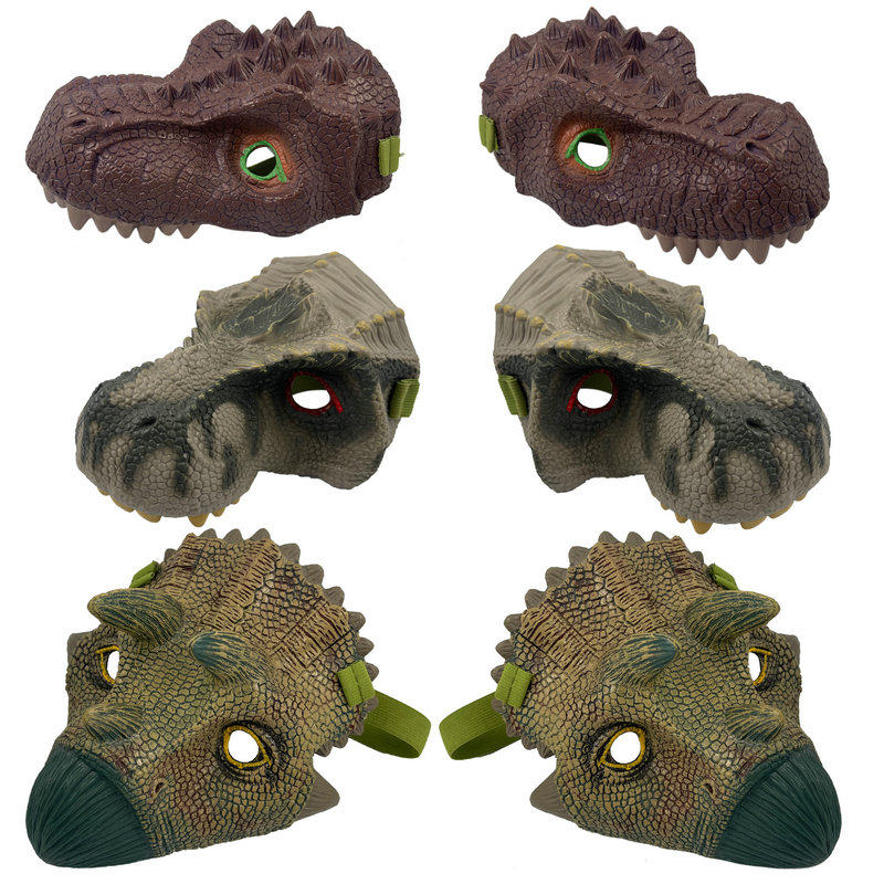 儿童节三角子生帽子头饰龙头饰披风游戏霸王龙面具服饰