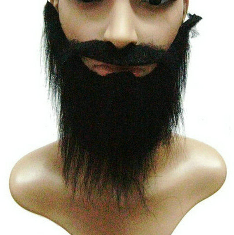 愚人节整蛊表演搞笑道具假胡子络腮胡子万圣节舞会用品黑色大胡子