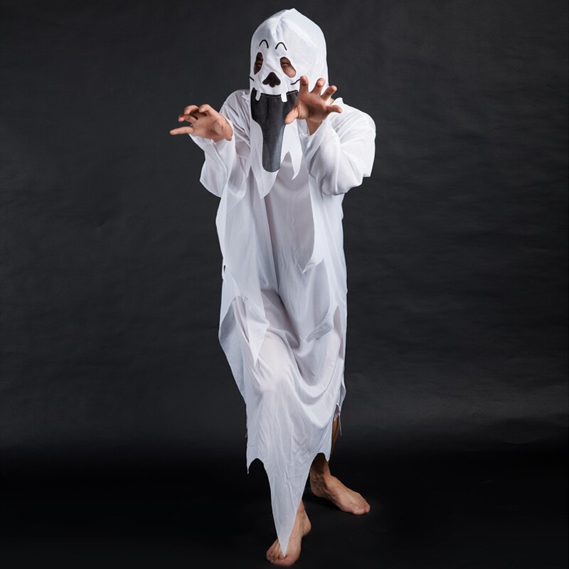 万圣节服装恐怖鬼衣白色幽灵服装魔鬼服装白无常服装亲子服装