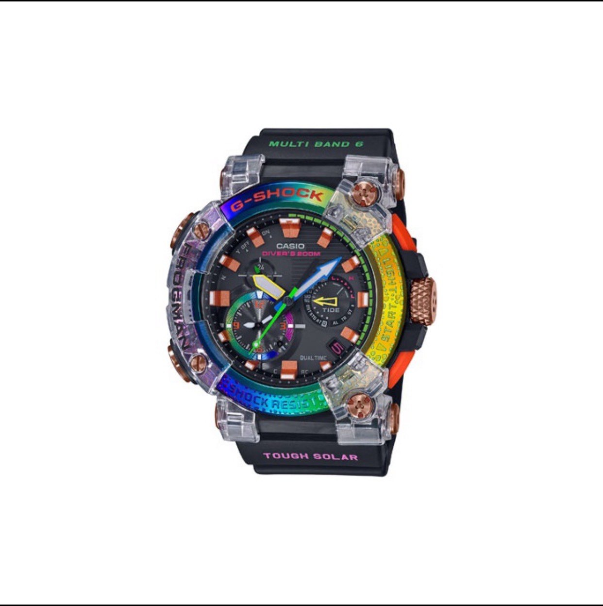 casio卡西欧手表gshcok彩虹蛙人潜水蓝牙电子男表gwfa1000br1a