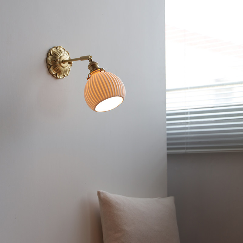 法式黄铜壁灯美式卧室床头客厅背景墙样板房设计师壁灯