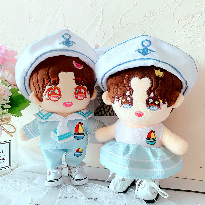 现货海军连衣裙厘米情侣男女套装20cm布娃娃爱豆bjd娃娃