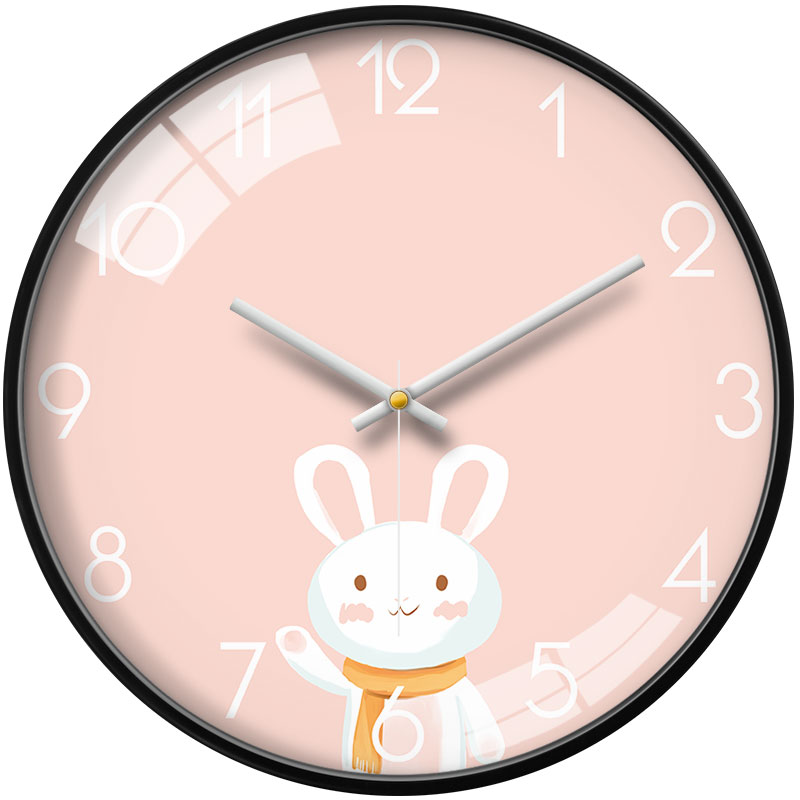 卡通可爱儿童挂钟客厅卧室静音钟表家用时钟挂钟