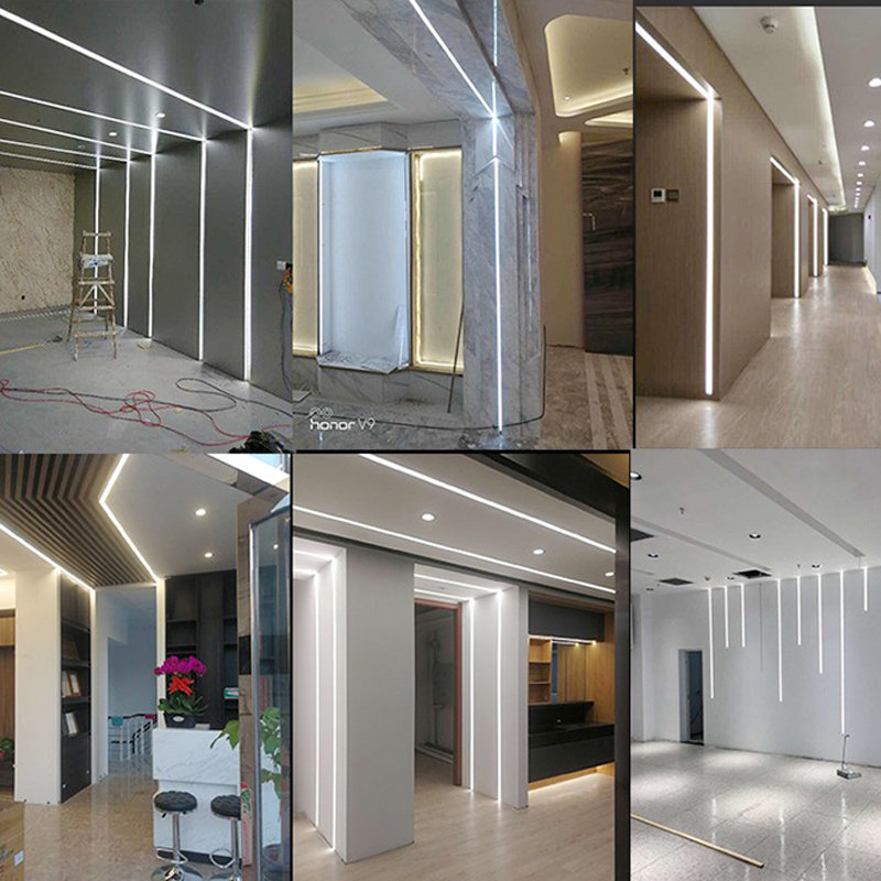 led灯槽铝合金铝材装饰亚克力长条铝槽灯带明装led灯带