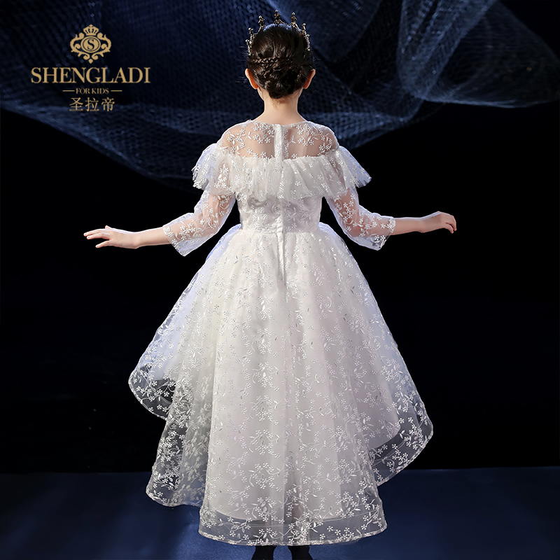 女童礼服洋气公主婚礼旗袍白色婚纱蓬蓬儿童儿童礼服