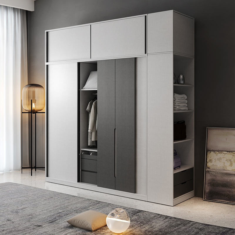 衣柜推拉门现代简约移门衣橱轻奢储物滑门大衣组合衣柜