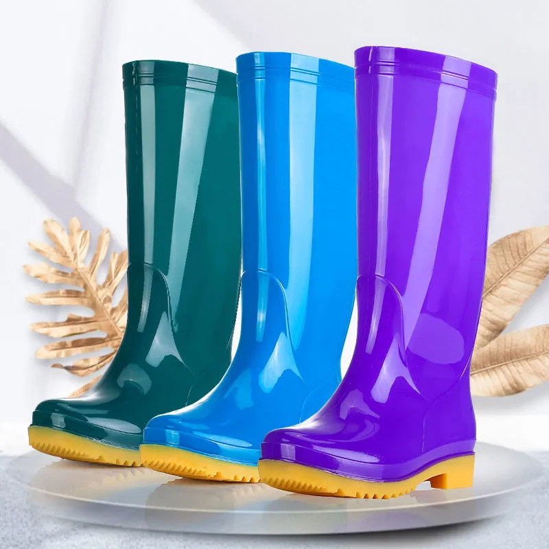雨鞋冬季高筒雨靴女士中长长筒水靴水鞋加绒雨鞋