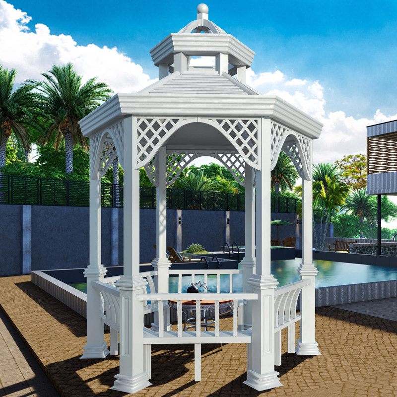 凉亭新中式休闲四角户外楼顶亭子平顶庭院欧式木屋凉亭