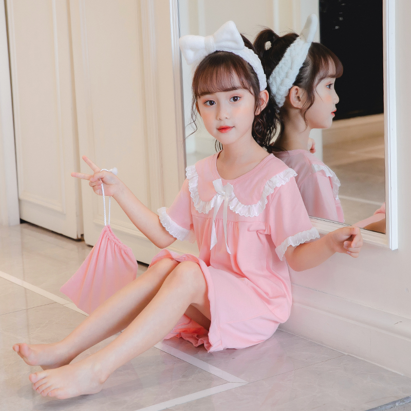 睡衣小学生睡裙女童2022年新款夏薄款儿童女孩夏季家居裙