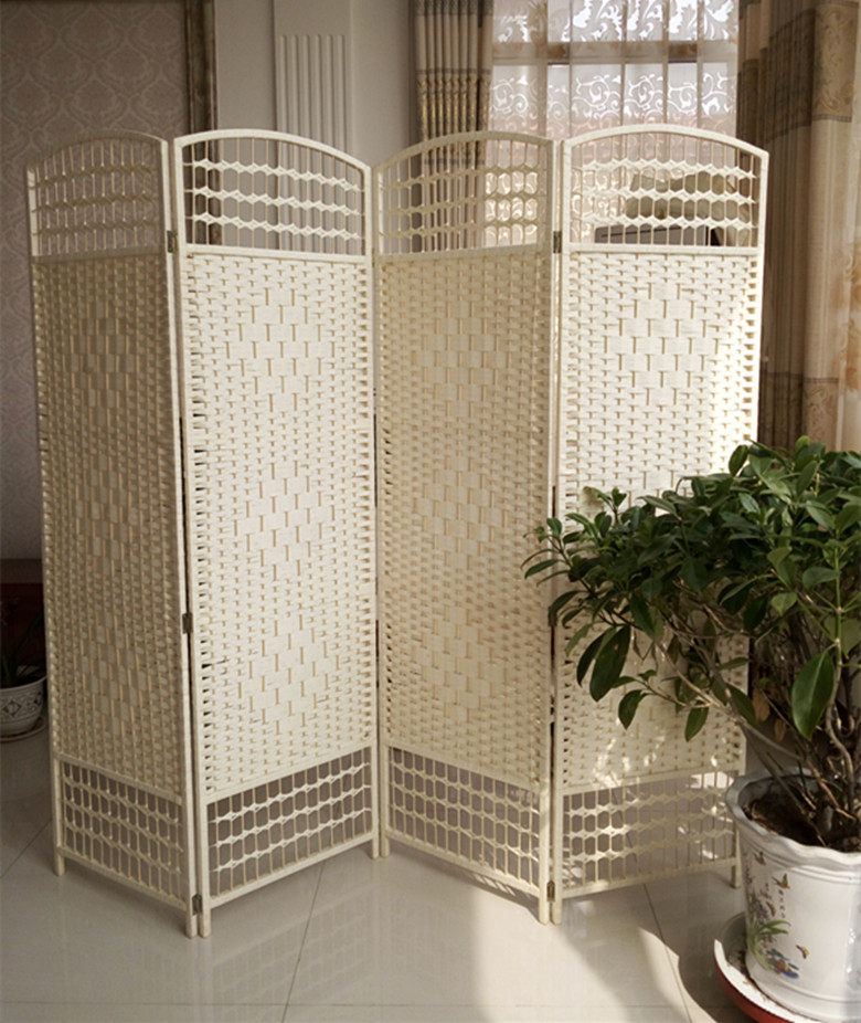 屏风手工草编隔断时尚客厅玄关关门现代卧室折屏