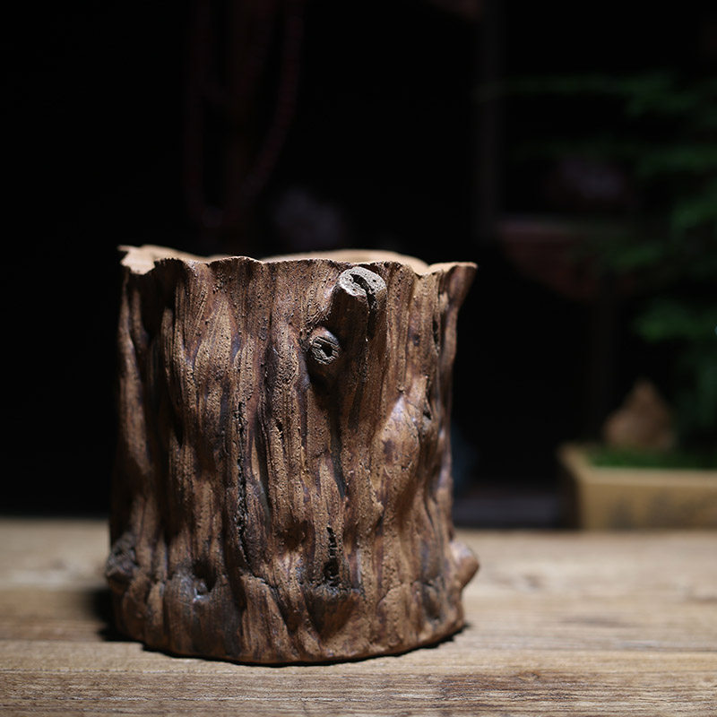 水土土陶茶具零配精品紫砂笔筒六君子茶筒粗陶茶道