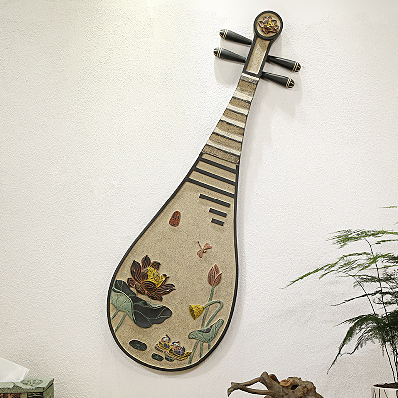 新中式书房琵琶国风中国挂画过道玄关餐厅装饰画现代装饰画