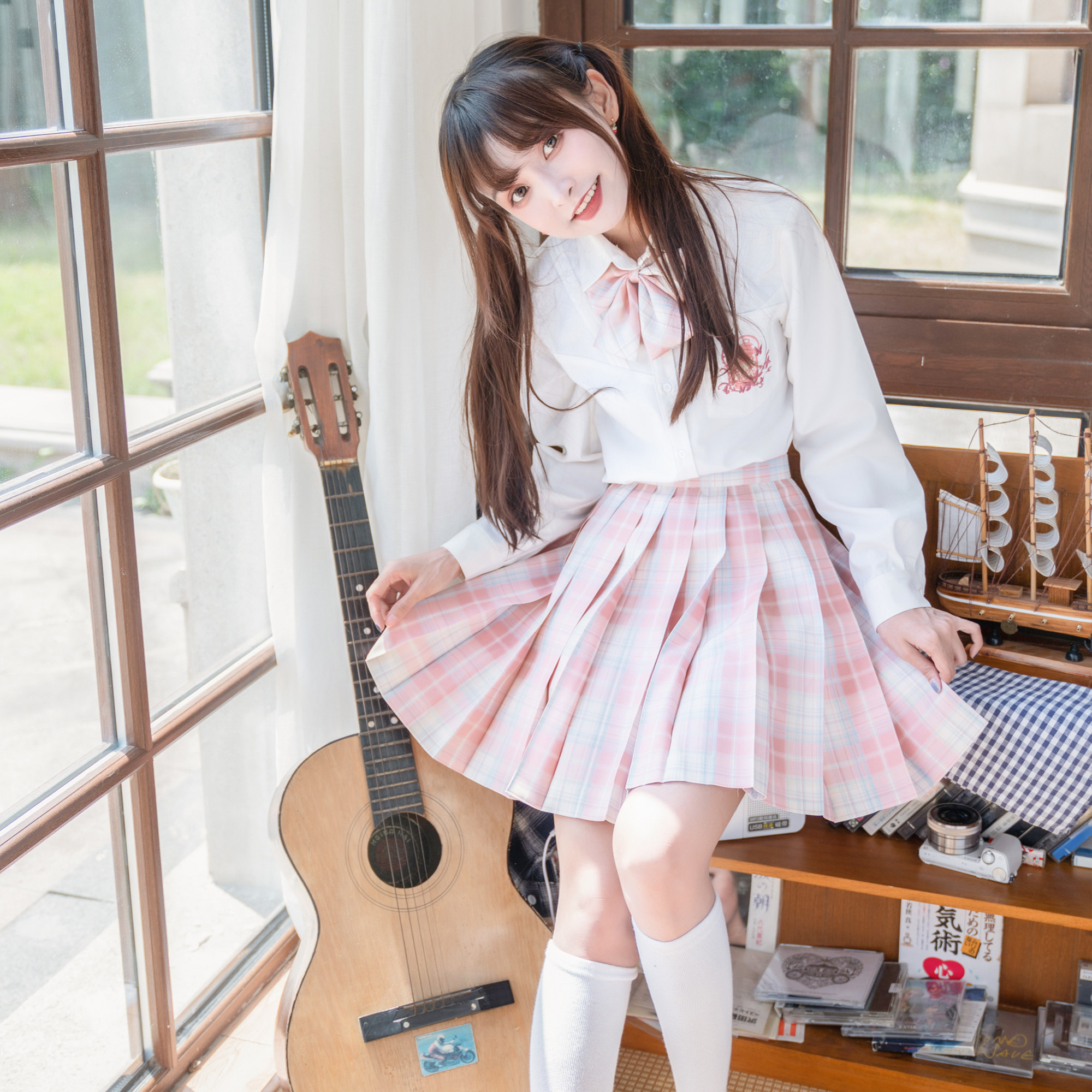 jk学生正版百褶裙格裙设计原创小鹿掉落现货jk