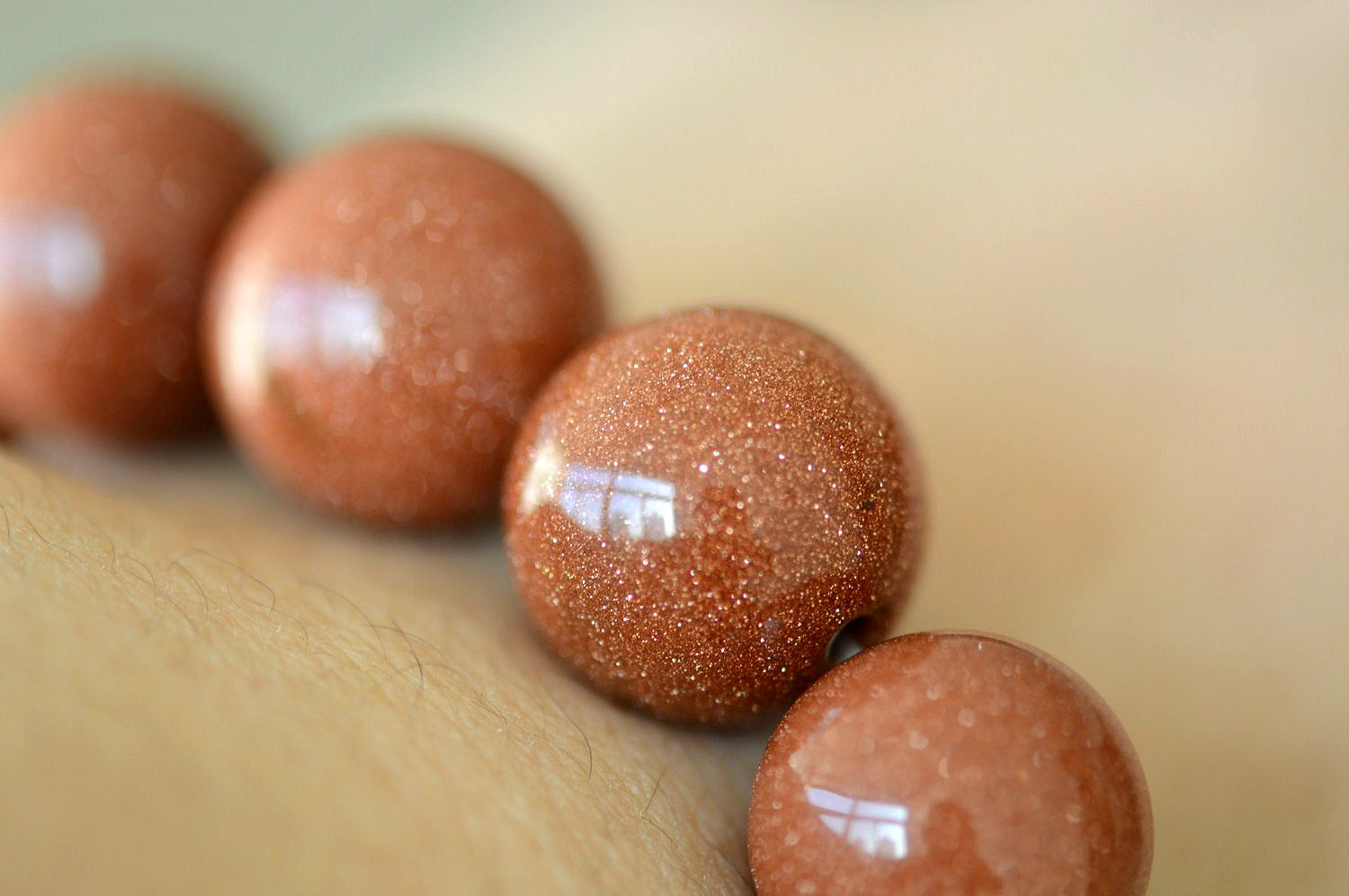 天然招财财金沙石手链金星转运砂石佛珠手串手链