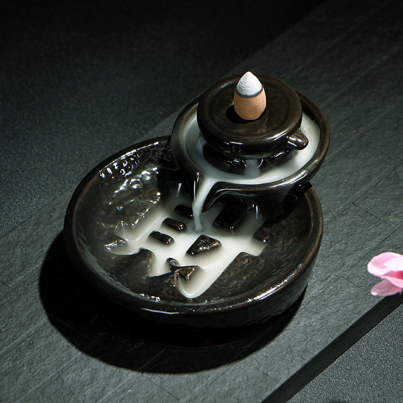 创意摆件香熏檀香观赏流云沉香塔茶台紫砂茶道香薰炉