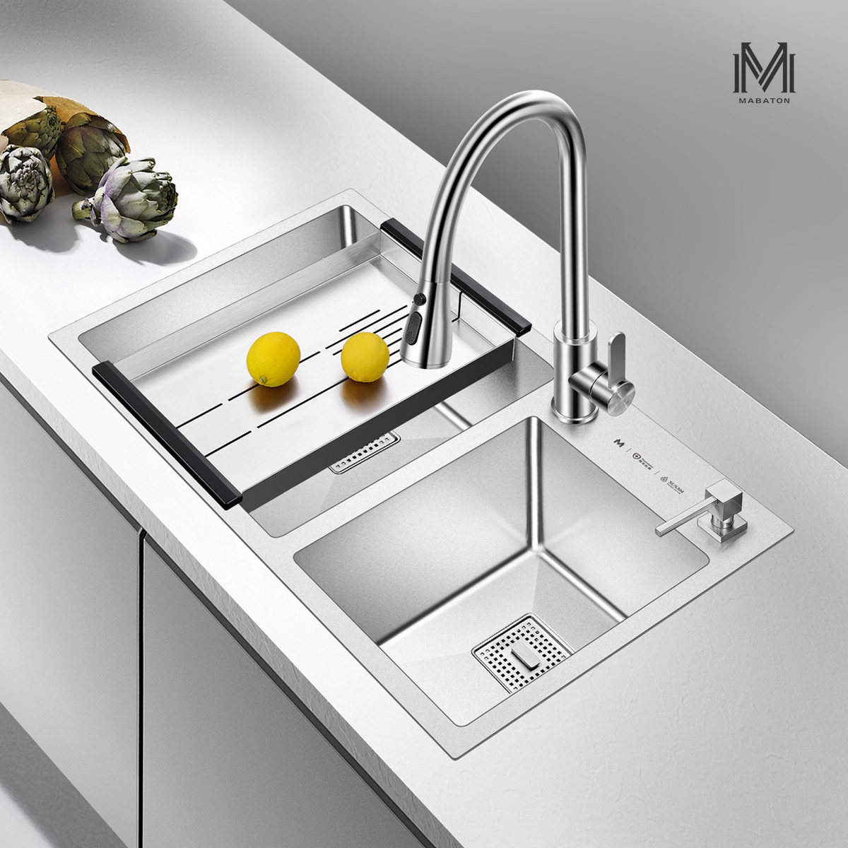 厨房双槽菜盆工洗手工不锈钢清洁纳米易清洁油水水槽套餐