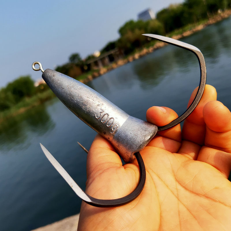 锚钩300克开闸放水鱼钩水流带铅刀锋特大号大克重鱼钩